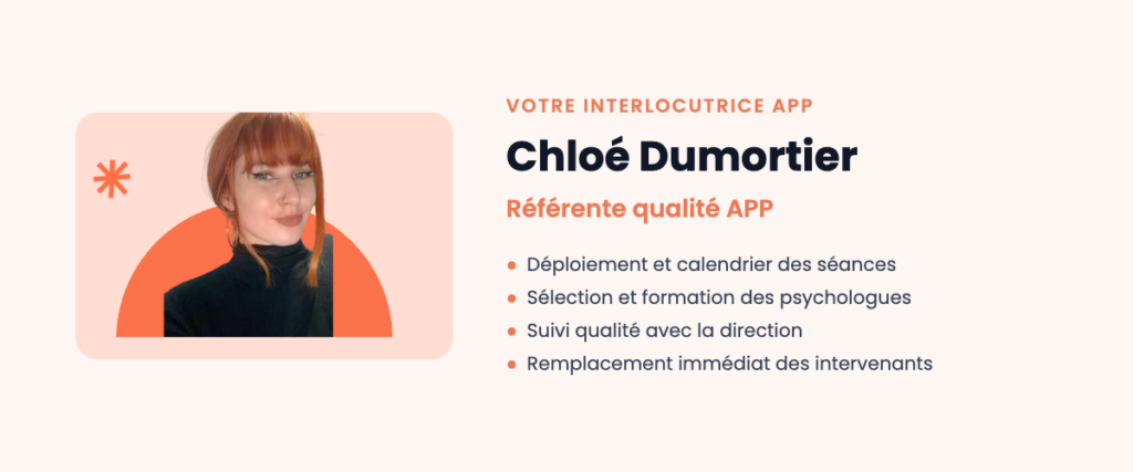 Chloé Dumortier, référente qualité APP chez Opyxis, interlocutrice des structures publiques pour l'analyse de pratiques professionnelles